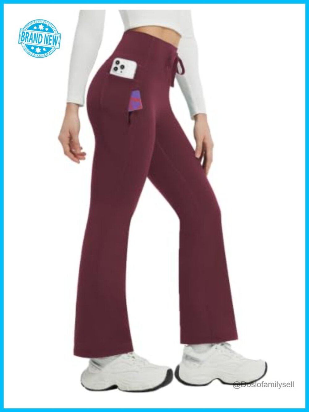 Fleece Lined Bootcut Flare Yoga Pants with Pockets